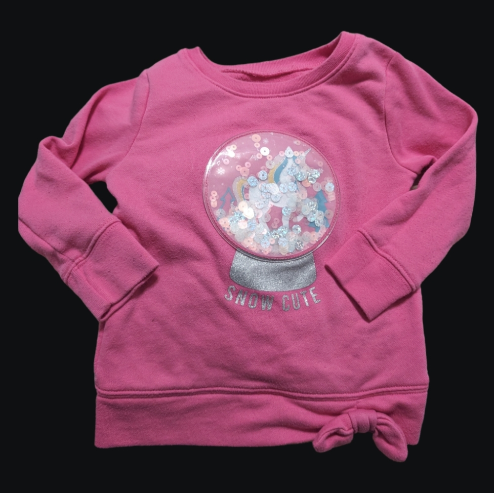 4/$20 unicorn Snow globe snow cute sweater 2T